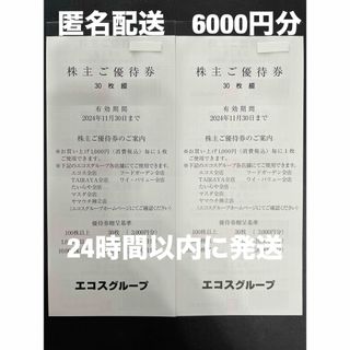 エコス　株主優待　6000円分