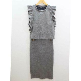 新品未使用品‡ZARA/ザラ‡セットアップスカート/タグ付き/ノースリーブ/ミモレ丈 グレー レディース S/M 夏 716032(その他)