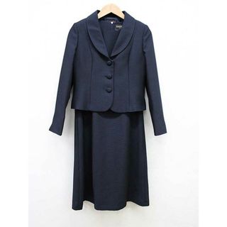 【新入荷】■ESPOIR/エスポワール■アンサンブルスーツ/ワンピース/ジャケット/半袖/長袖/ミディアム丈 濃紺/ネイビー レディース 9AR お受験 面接 フォーマル 卒業式 入学式 説明会 見学会 学校行事 園行事 式典【中古】春夏秋冬 815042 text(その他)