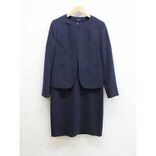 【新入荷】■LAUTREAMONT/ロートレアモン■アンサンブルスーツ/ワンピース/ジャケット/半袖/長袖/ミディアム丈 濃紺/ネイビー レディース 40 お受験 面接 フォーマル 卒業式 入学式 説明会 見学会 学校行事 園行事 式典【中古】春夏秋冬 515042 text