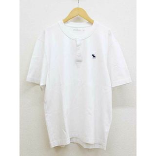 【夏物 新入荷】★Abercrombie&Fitch/アバクロンビーアンドフィッチ★ヘンリーネックTシャツ/カジュアル/おしゃれ/シンプル/トップス/カットソー/Tシャツ/半袖 ホワイト/白 メンズ S【中古】春夏秋冬 225042(Tシャツ/カットソー(半袖/袖なし))