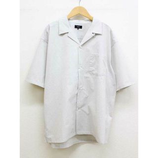 【夏物 新入荷】★BEAMS/ビームス★2023年製/ルーズフィットオープンカラーシャツ/シンプル/カジュアル/おしゃれ/シャツ/半袖 ライトグレー/薄灰色 メンズ M【中古】春夏 025042