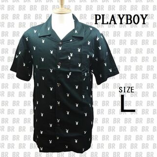 PLAYBOY - 新品　Ｌ　PLAYBOY　アロハシャツ　半袖　ブラック　プレイボーイ