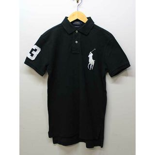 ラルフローレン(Ralph Lauren)の▲ POLO RALPH LAUREN/ポロ ラルフ ローレン▲CUSTOM FIT ビッグポニー刺繍ポロシャツ/カットソー/半袖 ブラック/黒 メンズ XS【中古】 夏 515032(ポロシャツ)