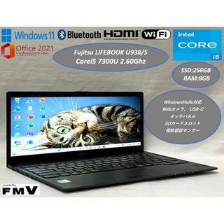 フジツウ(富士通)の美品 ノートパソコン 薄型 LIFEBOOK U938S i5 タッチパネル(ノートPC)