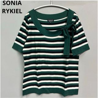 ソニアリキエル(SONIA RYKIEL)のSONIA RYKIELソニアリキエル　Tシャツ　半袖ニット　ボーダー　トップス(Tシャツ(半袖/袖なし))