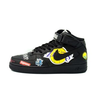 ナイキ(NIKE)のナイキ NIKE × シュプリーム Supreme × エヌビーエー NBA ■ 【 AIR FORCE 1 Mid 07 Black AQ8017 001 】 エア フォース 1 ミッド ブラック スニーカー　w19206(スニーカー)