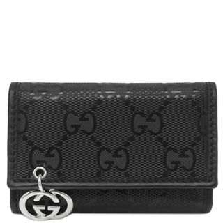 グッチ(Gucci)のグッチ GUCCI キーケース GGインプリメ キーケース PVC レザー ブラック シルバー金具 黒 鍵入れ 6連 6本  257217 【箱】【中古】(キーケース)