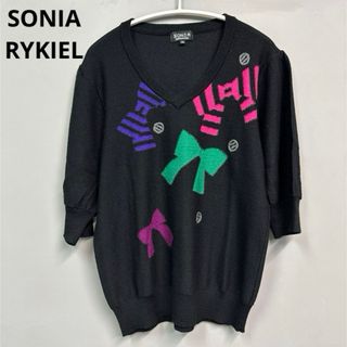 ソニアリキエル(SONIA RYKIEL)のSONIA RYKIELソニアリキエル　Tシャツ　半袖ニット　りぼん　トップス(シャツ/ブラウス(長袖/七分))