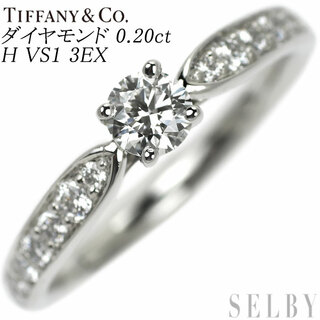 ティファニー(Tiffany & Co.)のティファニー Pt950 ダイヤモンド リング 0.20ct H VS1 3EX ハーモニーハーフサークル(リング(指輪))