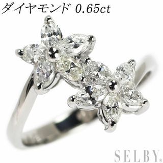 Pt900 ダイヤモンド リング 0.65ct フラワー(リング(指輪))