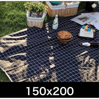 レジャーシート ピクニック 折り畳み 大判 格子柄 コンパクト 150x200