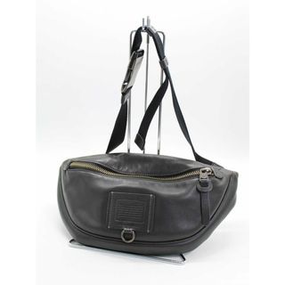 COACH - 【新入荷】『COACH/コーチ』オールレザーウエストバッグ/シンプル/鞄/BAG ブラック/黒 メンズ 【中古】 春夏秋冬 225042