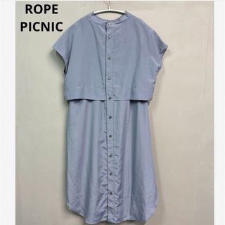 ロペピクニック(Rope' Picnic)のROPE PICNIC ロペピクニック　シャツ　チュニック　ジレ　ブルー　38(シャツ/ブラウス(長袖/七分))