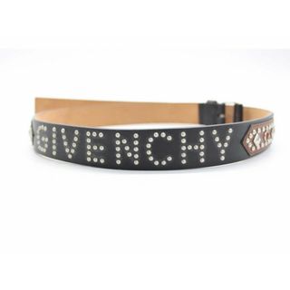 GIVENCHY - 【夏物 新入荷】★GIVENCHY/ジバンシィ★ロゴスタッズレザーベルト/ベルト/おしゃれ/他小物 ブラック×ブラウン/黒×茶 メンズ【中古】春夏秋冬 hat etc 715042