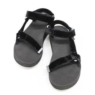 テバ(Teva)の【新規値下げ】♪Teva/テバ♪ユナイテッドアローズ限定モデル/ミッドフォームユニバーサルベルベットサンダル/シンプル/カジュアル/オシャレ/シューズ/靴 ブラック/黒色 レディース 24cm 【中古】 夏 215032(サンダル)