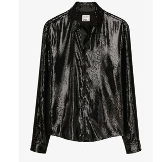 ザラ(ZARA)のZARA メンズ スパンコール ドレスシャツL サイズ(シャツ)