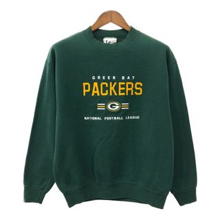 90年代 USA製 Lee SPORT リー NFL グリーンベイ・パッカーズ スウェット プロチーム グリーン (メンズ M) 中古 古着 Q7669(スウェット)