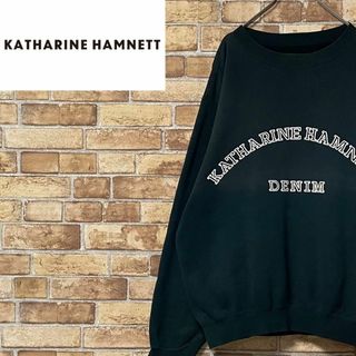 キャサリンハムネット(KATHARINE HAMNETT)のキャサリンハムネット　スウェット　ビッグロゴ　黒　ブラック　ビッグシルエット　M(スウェット)