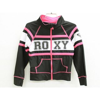 ロキシー(Roxy)の▲ロキシー/ROXY▲100cm 長袖ラッシュガード 黒×ピンク 水陸両用 水遊び アウトドア マリンスポーツ 川遊び 海水浴 紫外線対策 にも【中古】子供 キッズ kids 女の子 夏 226032 seasonal(マリン/スイミング)