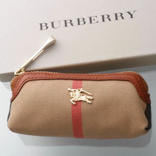 バーバリー(BURBERRY)のK3806M 美品 バーバリー 騎士ロゴ キーリング付き 小物 ポーチ 箱付き(ポーチ)