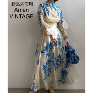 アメリヴィンテージ(Ameri VINTAGE)の未使用♦AMERI MEDI ROLLER ART CHIFFON DRESS(ロングワンピース/マキシワンピース)