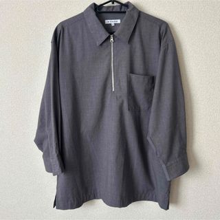 グローバルワーク(GLOBAL WORK)のGLOBAL WORK TRハーフZIPシャツ ネイビー(シャツ)