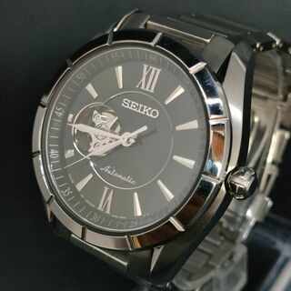 セイコー(SEIKO)の極美品　稼働品　SEIKO　セイコー　プレサージュ　ブラック　シルバー　自動巻き(腕時計(アナログ))