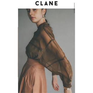 クラネ(CLANE)のCLANE スイッチシアーシャツ　ブラウン　2(シャツ/ブラウス(長袖/七分))