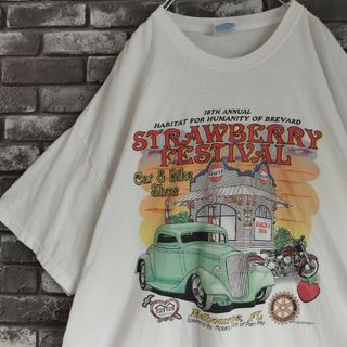 00sクラシックカーオールドデザイン雰囲気古着tシャツTシャツビッグプリントロゴ