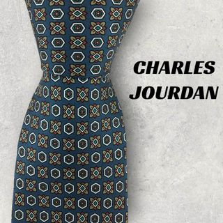 CHARLES JOURDAN - 【6163】美品！シャルルジョルダン　ネクタイ　ネイビー系