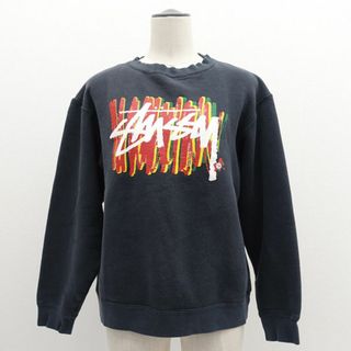 STUSSY - STUSSY / ステューシー ◆スウェットシャツ/ロゴ/裏起毛/ネイビー/M 【レディース/ガールズ/LADY/女性/婦人】 【古着】 レディースファッション【中古】 [0220488921]