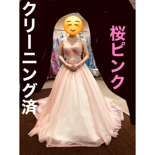 ウェディングドレス　カラードレス　ピンクサクラ色桜ピンク桜色ヌーディーピンク(ウェディングドレス)