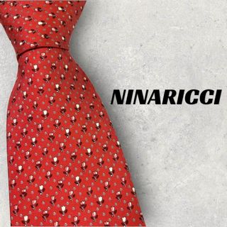 ニナリッチ(NINA RICCI)の【6169】未使用に近い！ニナリッチ　ネクタイ　レッド系　チューリップ柄(ネクタイ)