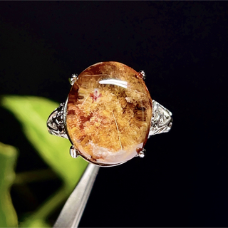 ガーデンクォーツ　リング　シルバーリング 指輪　天然石　水晶【超美品】99(リング(指輪))