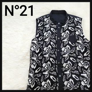 N°21 - 【刺繍×花柄】ヌメロヴェントゥーノ ブラウス ノーカラー シャツ メッシュ