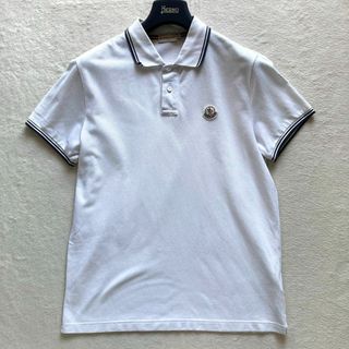 モンクレール(MONCLER)のMONCLER 半袖 ポロシャツ ロゴ ワッペン M 白(ポロシャツ)