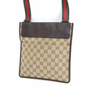 Gucci - GUCCI / グッチ ◆GGキャンバス ショルダーバッグ ブラウン シェリー フラット 27639 【バッグ/バック/BAG/鞄/カバン】 ブランド【中古】 [0220490988]