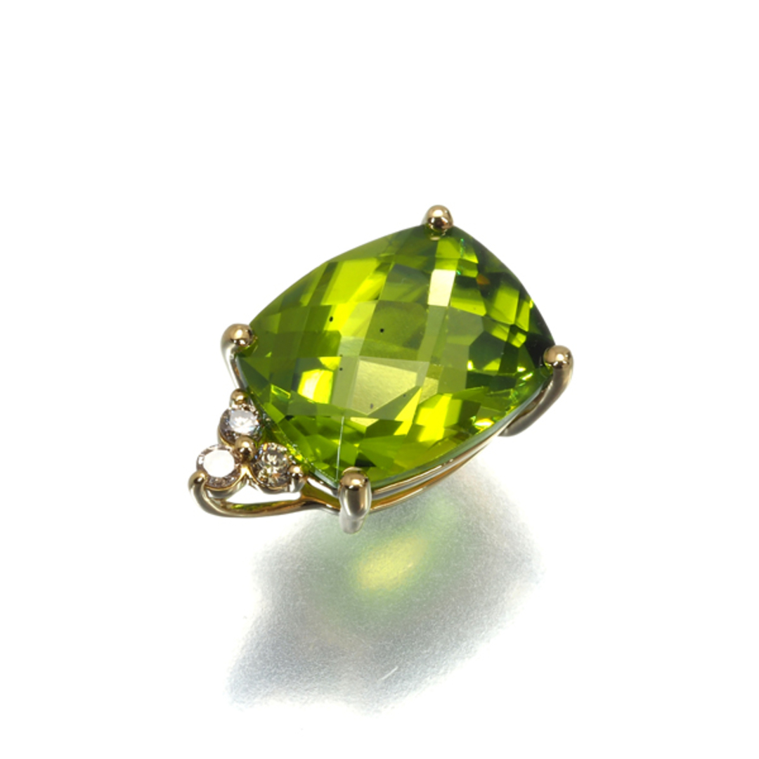 GSTV ペンダントトップ ペリドット 3.00ct ブラウンダイヤ K18YG GSTV ペンダントトップ ペリドット 3.00ct ブラウンダイヤ K18YG