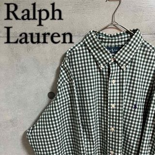 ラルフローレン(Ralph Lauren)の【超オーバーシルエット】Ralph Lauren ギンガムチェック柄 シャツ 緑(シャツ)