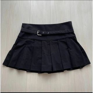 ザラ(ZARA)のZARA ベルト付きプリーツスコート　ミニスカート　XS(ミニスカート)