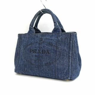 プラダ(PRADA)のPRADA / プラダ ■トートバッグ キャンバス ネイビー プラダメタル 【バッグ/バック/BAG/鞄/カバン】 ブランド【中古】 [0990013281](ハンドバッグ)