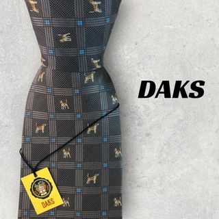 DAKS - 【6151】新品！ダックス　ネクタイ　ブルー系　犬柄