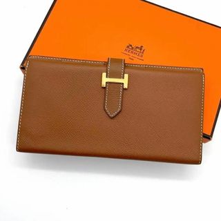 Hermes - 【極美品】HERMES エルメス　べアン　長財布　トゴ　ゴールド金具　ブラウン