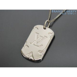 ルイヴィトン(LOUIS VUITTON)の美品ルイヴィトンロケットネックレスモノグラムドッグタグロケットペンダ(ネックレス)