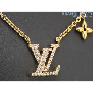 ルイヴィトン(LOUIS VUITTON)の美品ルイヴィトンコリエLVアイコニックネックレスペンダントゴールド(ネックレス)