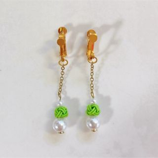 【新品・ハンドメイド】水引イヤリング(イヤリング)