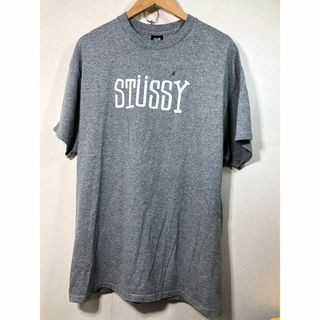 210532● STUSSY ロゴ Tシャツ XL グレー ステューシー(Tシャツ/カットソー(半袖/袖なし))