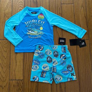 ハーレー(Hurley)のHurley新品ボーイズ用ラッシュガード&水着セット ワニ柄　90(水着)