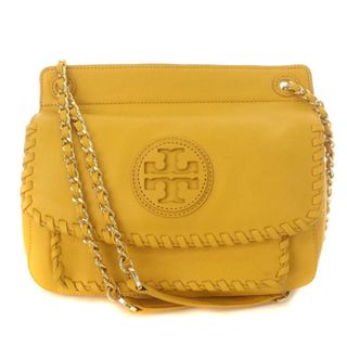 トリーバーチ(Tory Burch)のトリーバーチ ショルダーバッグ レザー フラップ ロゴ チェーンショルダー 黄色(ショルダーバッグ)